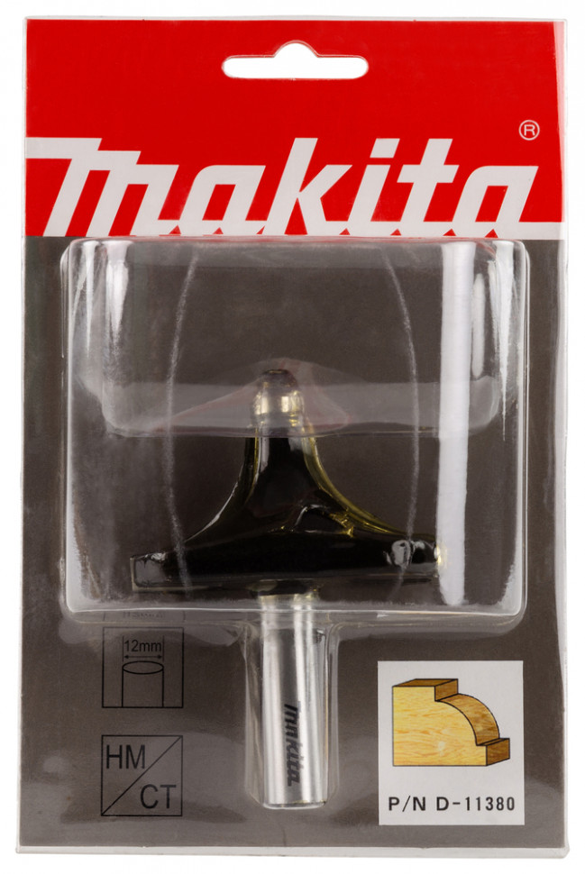 Кромочная калевочная фреза Makita 25.4R, 63.5х31.8, S12, 2T (D-11380)