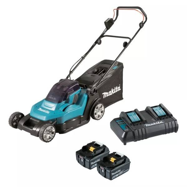 Газонокосилка аккумуляторная 43см Makita DLM432PT2 (2* АКБ 5 Ач, ЗУ) - выгодная 