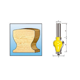 Фреза кромочная фигурная Makita, 31.75х38.1, S12, 2T (D-11829)