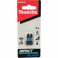 Биты Makita Impact Black PH2, 25 мм, C-form, 2 шт (B-63616)