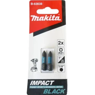 Биты Makita Impact Black PZ1, 25 мм, C-form, 2 шт (B-63638)