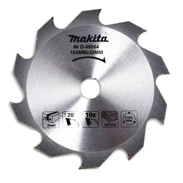 D-45864, Диск пильный Makita,165х20х2мм,10зуб, д\дерева