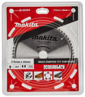 Диск пильный универсальный Makita, 210x30х1,6  60 зубьев (D-65604)