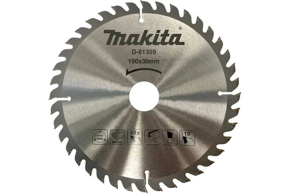 Диск пильный для дерева Makita, 190x30х1, 40 зуб (D-81359)