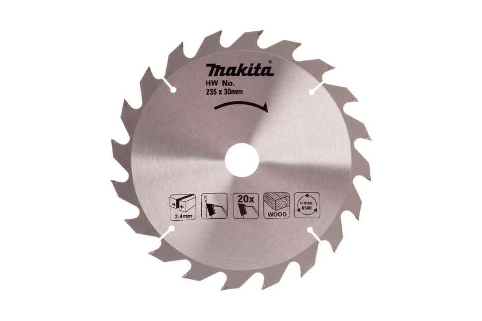 Диск пильный для дерева Makita, 235x30/25,4х1,6, 20 зуб (D-81480)