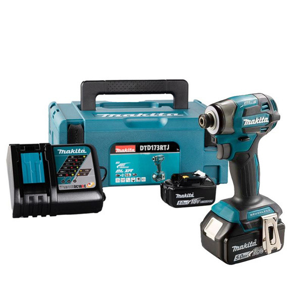 Аккумуляторный ударный шуруповерт (импакт) Makita DTD173RTJ (2х5Ач, ЗУ)