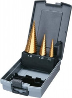 Набор ступенчатых сверл HSS-TiN c прямым желобком 3 шт., 1/4&quot; (4-12, 4-20, 4-32) (Makita D-46573)