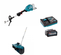 Аккумуляторный комбимотор Makita UX01GZ + Насадка снегоуборщик (лопата) SN400MP + Аккумулятор BL4040 + Зарядное устройство DC40RA