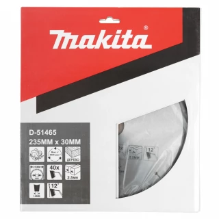 Диск пильный для дерева Makita, 235x30х1,6 40 зубьев (D-51465)