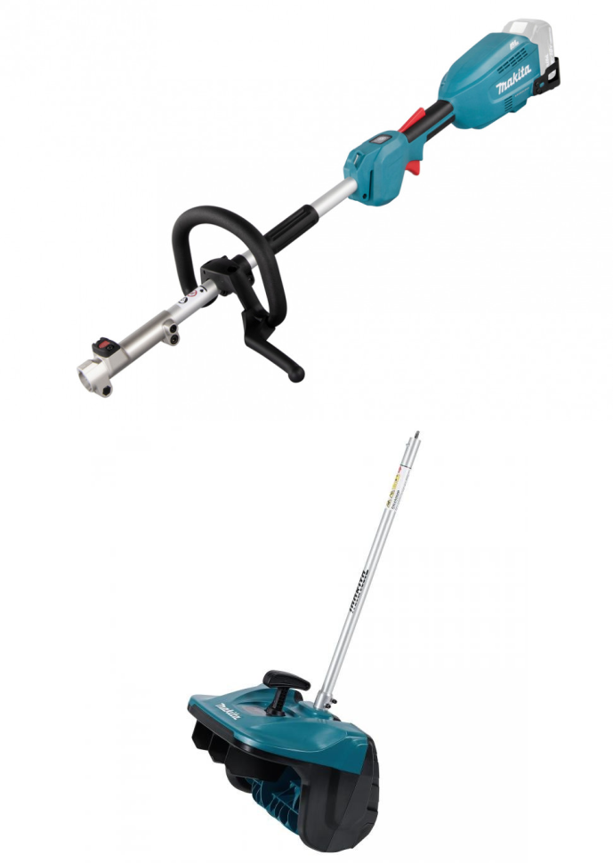 Аккумуляторный комбимотор Makita DUX18Z + Насадка снегоуборщик (лопата) SN400MP + Аккумулятор BL1860B + зарядное устройство DC18RC