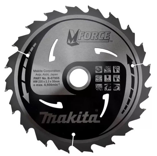 Диск пильный Makita M-Force, ?165х20х2,0мм, 16 зуб,для дерева B-31201