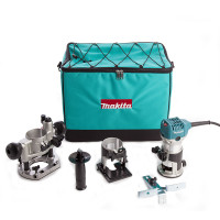Кромочный фрезер Makita RT0702CX2, 3 сменных базы 