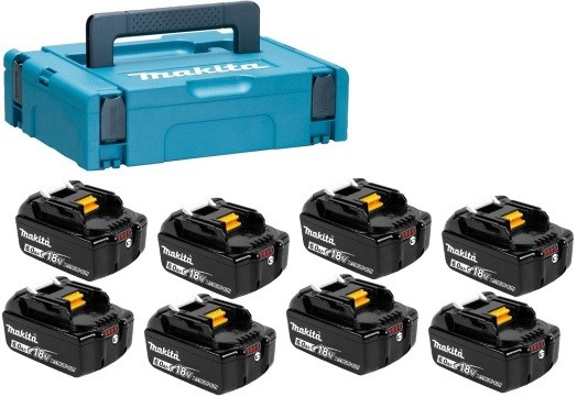 Набор аккумуляторов BL1860B  8 шт в кейсе MakPac Makita (1915A2-5)