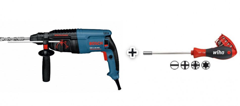 0.615.990.K00 Перфоратор Bosch GBH 2-26 DRE + Wiha screwdriver